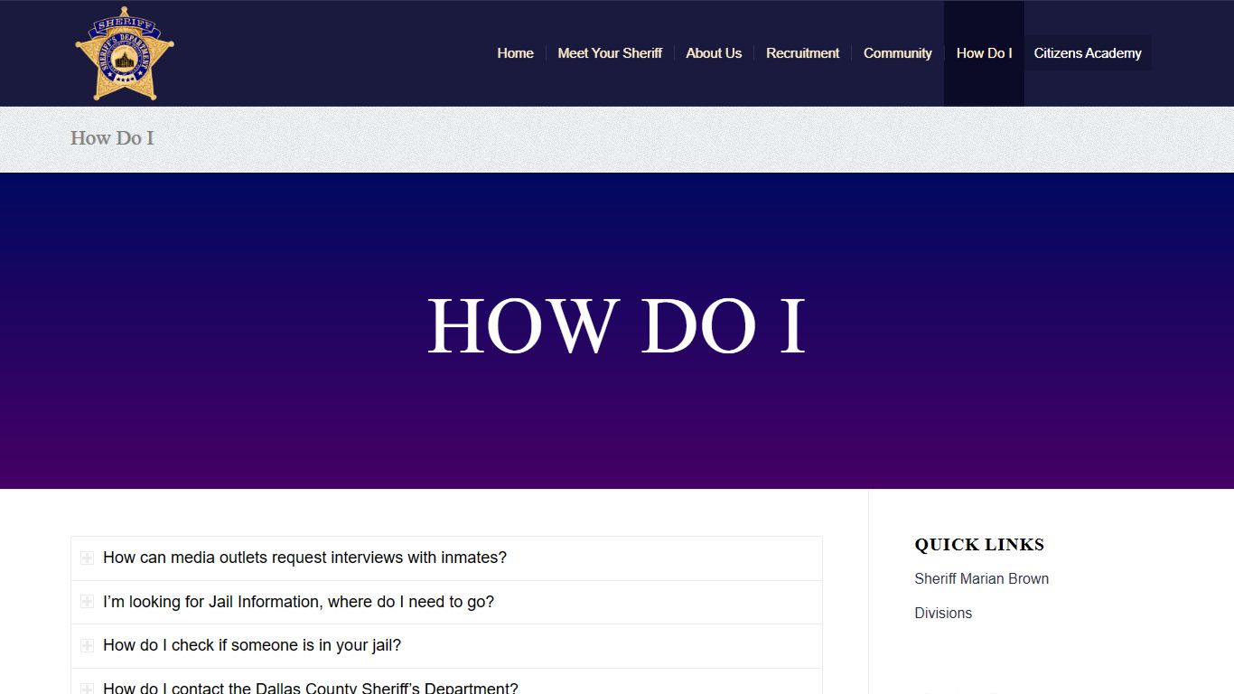 How Do I – Sheriff Department - Dallas County